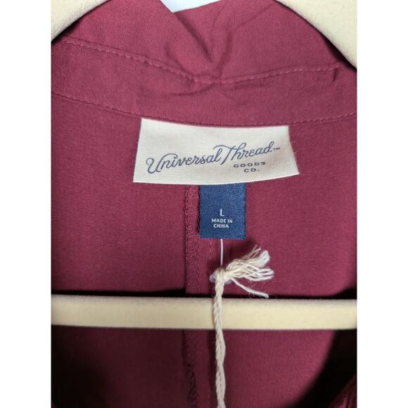 UNIVERSAL THREAD Dark Red Sleeveless Jumpsuit Wide Leg Collard Women's Large - Picture 4 of 5